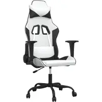 vidaXL Chaise de jeu blanc et noir similicuir