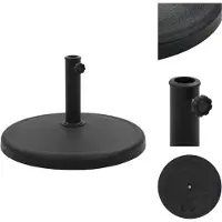 vidaXL Pied de parasol Rond 19 kg Noir Polyrésine