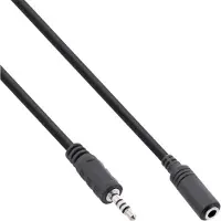 InLine - Câble audio - jack micro 4 pôles mâle pour mini jack 4 pôles femelle - 3 m - noir