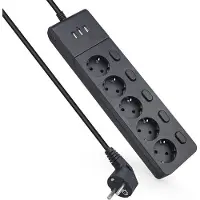 Allteq Multiprise - 5 prises - USB