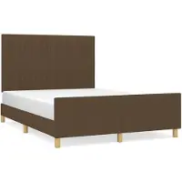 vidaXL Cadre de lit sans matelas brun foncé 140x200 cm Tissu