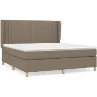 vidaXL Lit boxspring avec matelas Taupe 160x200 cm Tissu