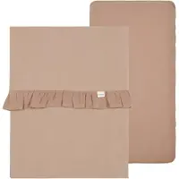 Koeka Drap enfant et drap housse ruffle Combinaison Fa caffe (120 x 60 cm)