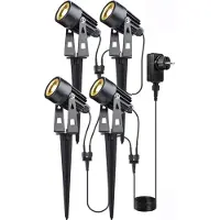 Livolo Spot de jardin ensemble complet de 4 | Éclairage 12V | Plug & Play | Chaud / blanc