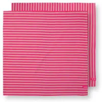 Pip studio Torchon Pip Studio Stripes Pink 65 x 65 cm (Lot de 2)