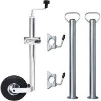 vidaXL Roue jockey 48 mm avec 2 tubes de support et 3 pinces fendues