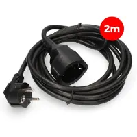 EDM Verlängerungskabel 23211 Schwarz 2 m (2 m, CEE 7/3)
