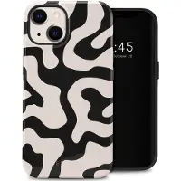 Selencia Coque arrière Vivid pour Apple iPhone 14 - Art Wave Black
