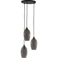 Light & Living Lampe pendante de table à manger Lukaro 3-lumière - verre fumé