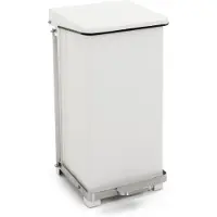 Huismerk V-Part - Poubelle industrielle à pédale 45 litres - Acier - Blanc
