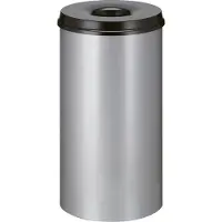 V-Part Corbeille à papier auto-extinguible 50 L Argenté et noir