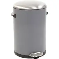 EKO - Belle Poubelle à pédale Deluxe 12 litres - Acier inoxydable - Gris, sablé