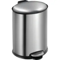 EKO - Ellipse Poubelle à pédale 12 litres - Acier inoxydable Plastique - Acier inoxydable mat
