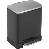 EKO - E-Cube Poubelle à pédale 20 litres - Stainless steel Plastic - noir, inox mat