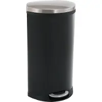 EKO - Shell Bin Poubelle à pédale 30 litres - steel Plastic - Noir
