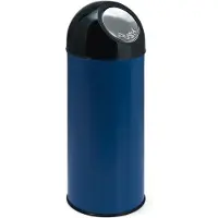 Huismerk - Abfallbehälter mit Druckdeckel 55 Liter - Steel Plastic - Blau, Schwarz