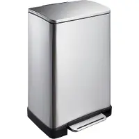 EKO Poubelle à pédale E-Cube 40 L Argenté mat