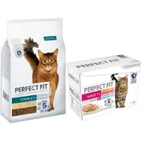 Perfect Fit Sterile 1+ Aliment sec complet pour chats adultes stérilisés riche en poulet 7 kg