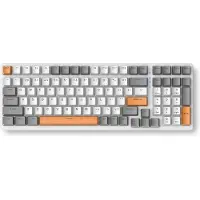 Fuegobird K3 Mechanical Gaming Keyboard - 100keys - Red Switch - QWERTY - Mechanical RGB Backlight Keyboard - White/Orange
