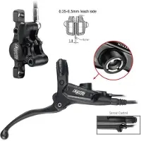 Tektro Kit de frein à disque hydraulique HD-E715 Dorado avec capteur de frein pour vélo électrique - Droit avec câble de 1800 mm - Noir