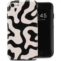 Selencia Coque arrière Vivid Apple iPhone SE (2022 / 2020) / 8 / 7 / 6(s) - Art Wave Black
