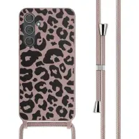 IMoshion Coque design en silicone avec cordon Samsung Galaxy A35 - Animal Pink