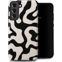 Selencia Coque arrière Vivid pour Samsung Galaxy S21 FE - Art Wave Black