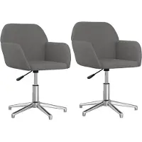 vidaXL Chaise de salle à manger 2 pcs. Pivotant Tissu gris clair
