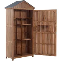 Beliani Armoire De Jardin En Bois 200 X 100 Cm Savoca