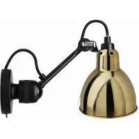 DCW éditions Gras n°304 applique murale Brass | Without cable, switch on the base | Round