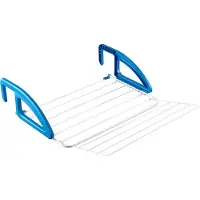 Metaltex 405812080 Séchoir à linge pour chauffage et balcon Bries, blanc/bleu