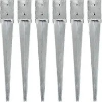 vidaXL Piquets au sol 6 pcs Argenté 10x10x76 cm Acier galvanisé