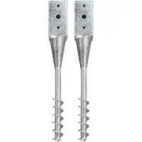 vidaXL Piquets au sol 2 pcs Argenté 7x7x56 cm Acier galvanisé