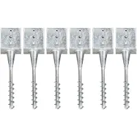 vidaXL Piquets au sol 6 pcs Argenté 14x14x58 cm Acier galvanisé