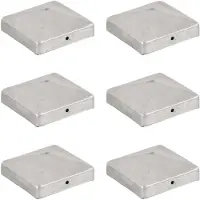 vidaXL Bouchons de poteau de clôture 6 pcs Métal galvanisé 91x91 mm