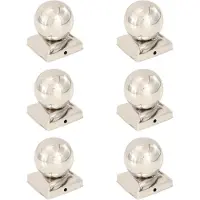 vidaXL Bouchons de poteau 6 pcs Globe final Acier inoxydable 91x91 mm