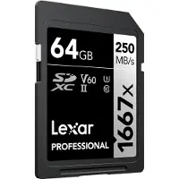 Lexar carte sdxc 64 go 1667x professional 250 mo/s classe 10 uhs-II u3