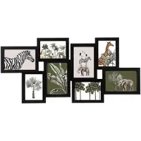 Atmosphera Collage de 8 cadres photos Cali en plastique noir