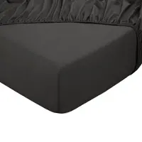 PHLOX Drap-housse - 100% Satin de Coton (300 TC) - Double 160x200 cm - Doux et respectueux de la peau - Elastique rond - Anthracite