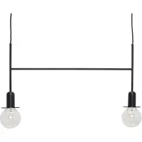 Hubsch Suspension en métal noir avec deux sources de lumière