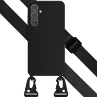 Selencia Coque silicone avec cordon amovible pour Samsung Galaxy A35 - Noir