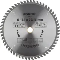 Wolfcraft 1 lame de scie circulaire HM 56 Z. ø184x20/16 mm