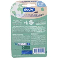 Dodie Sucettes Rondes Caoutchouc Gaïa 6-36 Mois 2 pc(s) Sucette(S)