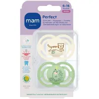 Mam Perfect Tétine silicone unisexe 6-16 mois 2 pc(s) Sucette(S)