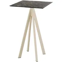 Essentials Infinity - Table de bar avec structure couleur sable + plateau HPL effet marbre Galaxy 70x70 cm, 1 pièce