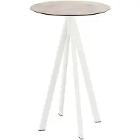 Veba Infinity - Table de bar, structure blanche + plateau en stratifié haute pression Moonstone Ø70 cm, 1 pièce