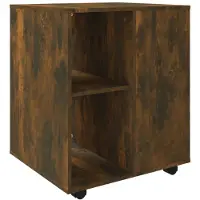 vidaXL Armoire roulante Chêne fumé 60x53x72 cm Bois d'ingénierie