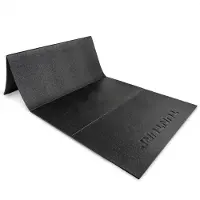 Tunturi Tapis de fitness - Tapis extérieur extra épais - Tapis de yoga antidérapant - Tapis de pilates - 6 mm - Pliable - 120 x 61 cm - Avec application d'entraînement - Noir