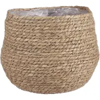 Mica Decorations Cache-pot en jonc de mer marron clair H20