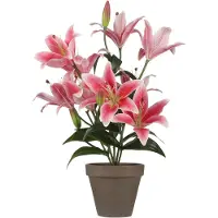 Mica Decorations Lis tigré plante artificielle fuchsia en pot H47